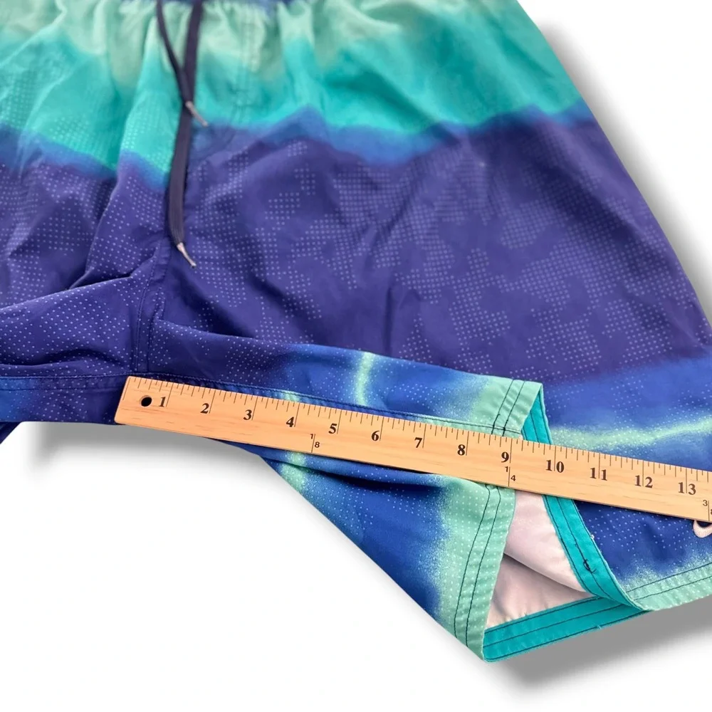 Nike Swim Trunks Men XXL Blue Teal Tie Dye Board Shorts NESSA576